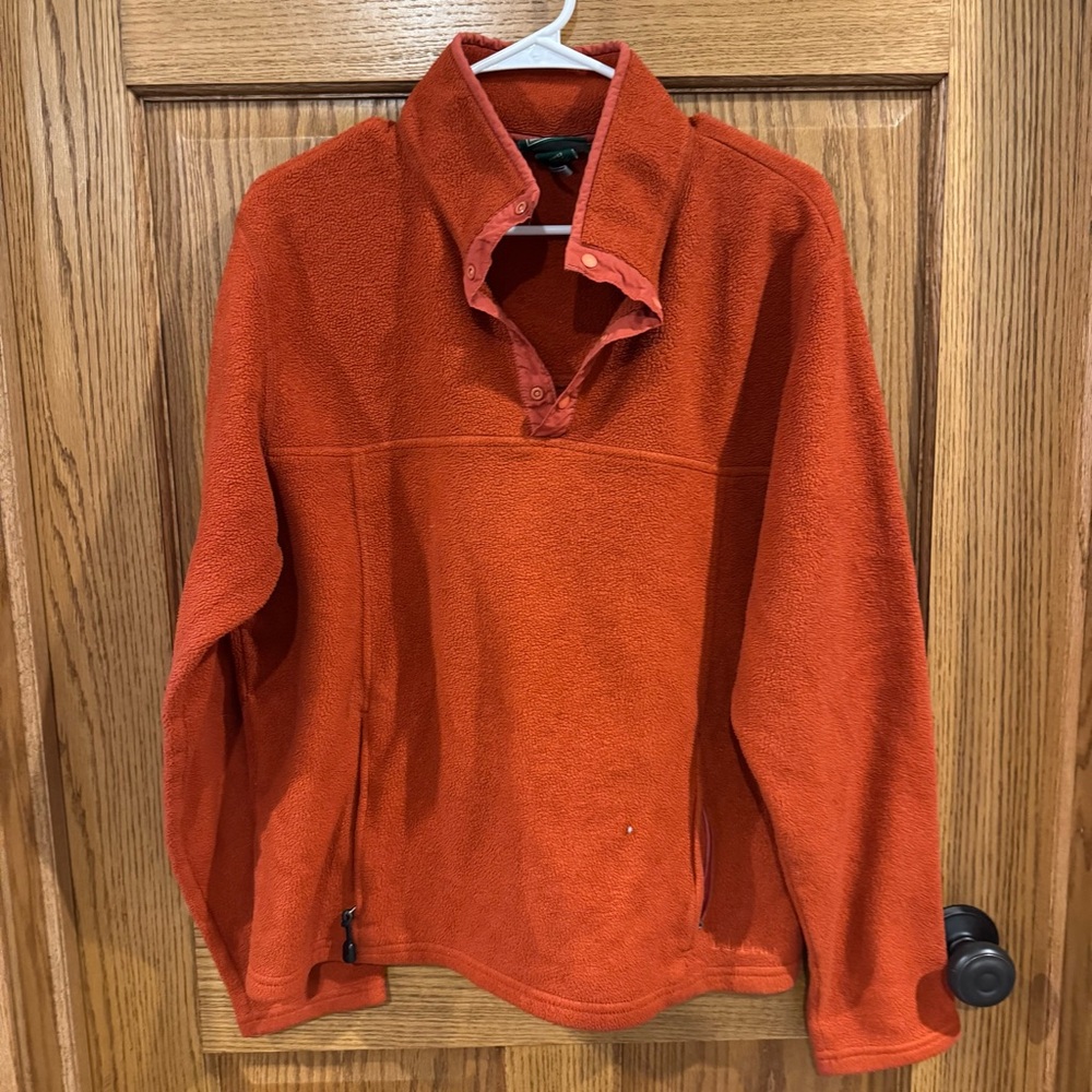 L.L. Bean Vintage Fleece Pullover Snap Collar M Reg